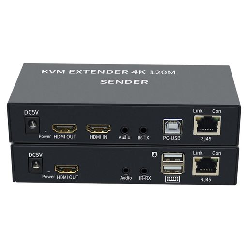 4KHDTV120MKVMエクステンダーHDMI取り替えっこUSBエクステンダー、CAT6RJ45Lanイーサネットエクステンダー、繰り返し3.5粍オーディオIR抑えつける付き添い人(120M)