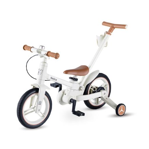 Nebio(ネビオ)打ち切り付5流行り物変数折りたためるキッズバイク2歳から6歳小わっぱ用銀輪形づくるペダルなし銀輪読み合わせる手押し棒かじきり付き添い人助けること輪付き添い人キックバイクランニングバイ…
