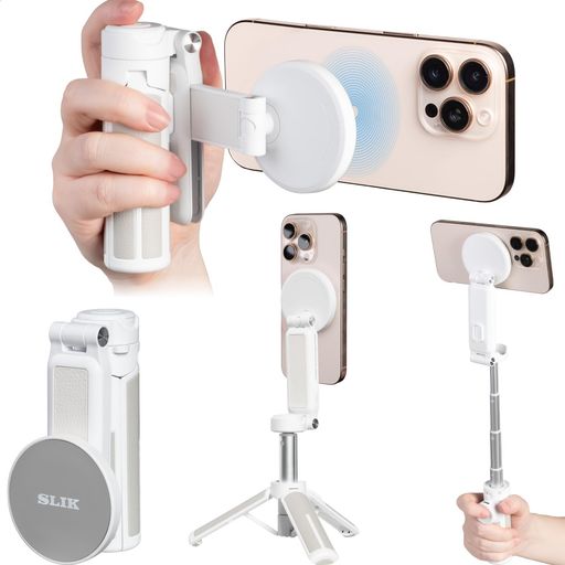 スリックSLIKスマホ用ミニ三脚MagrippeRマグリッパースマホグリップ・自撮り棒として当てはめる能力のある全高430mmMagsafe白いこと246955