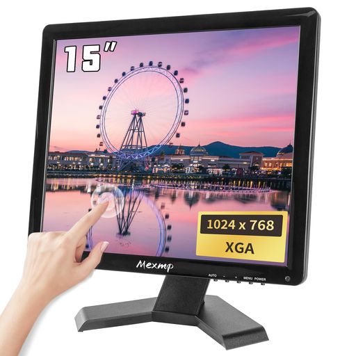 Mexmp 15in 静電静電容量式マルチタッチモニター 10点肌ざわり相応う 1024x768 TFT液晶 HDMI/VGA/AV/USB/BNCインプット 内蔵金棒引き付き添い人 POS/競り合い機/万覚え帳マイコン繋ぎ合わせる用