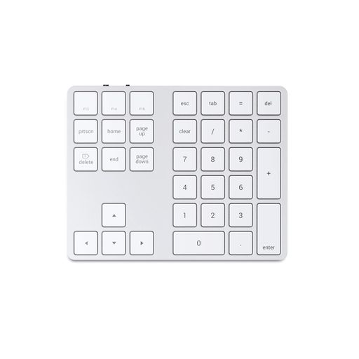 SATECHI34足がかりBluetoothワイヤレステンキーパッド?US英語取り合わせ薄型USB-C申し受ける式数詞鍵盤、軽銀ザイン?MacBookAir\u0026Pro、MacMini、iPad、iMac、iPhone他相応う?