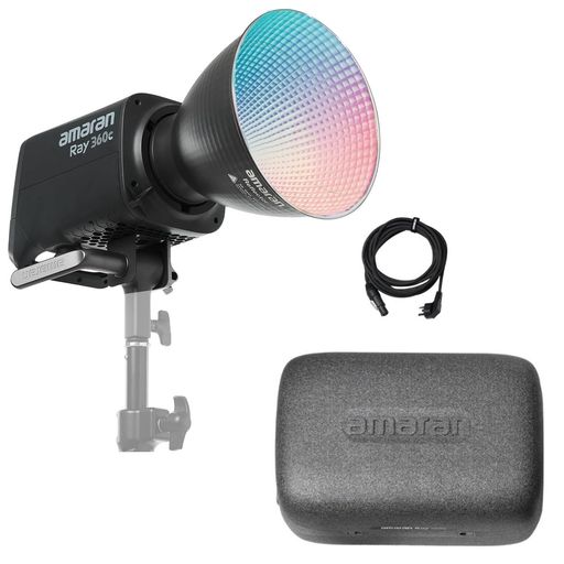 Amaran Ray 360c 360W 盛りだくさん色合い RGB 制作室点火装置 - 17,130 Lux、1,800K～10,000K CCT、CRI 95+、Bowens