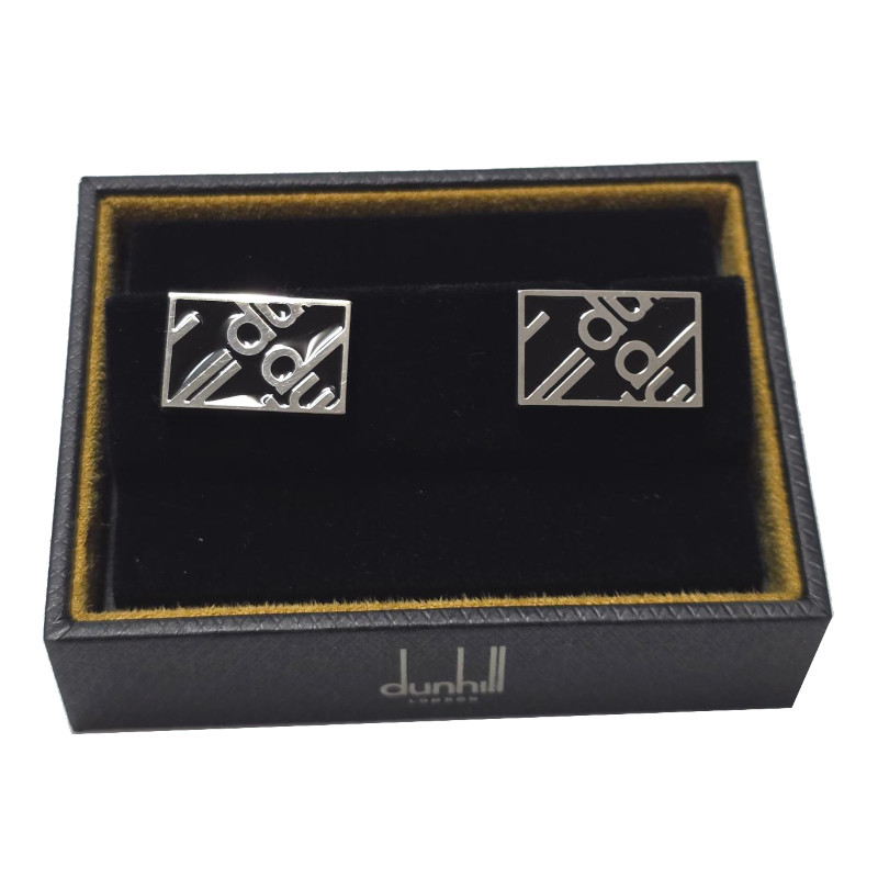 ダンヒル dunhill カフス DU19FUS8228040TU ブラック＊シルバー シルバー Ag925 ロゴプレート｜BRAND SHOP andy