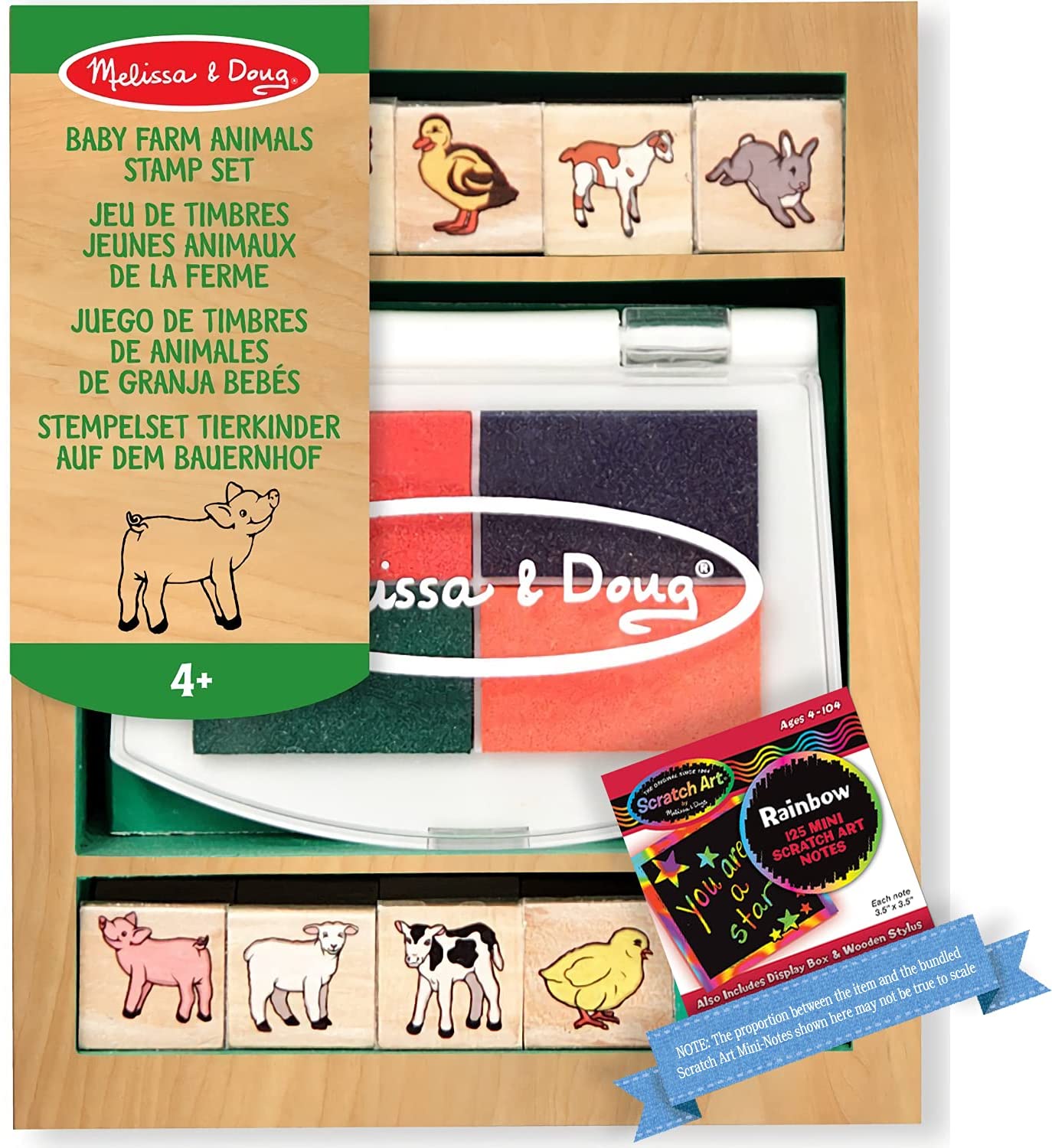 6123円 メーカー公式ショップ メリッサダグ おもちゃ 知育玩具 Melissa Doug Baby Farm Animals: Wooden Stamp Set Free Scratch Art Mini-Pad Bundle 16391