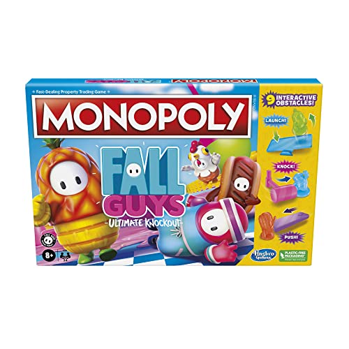 ゲーム盤力くらべ 英語 亜米利加 外国で力くらべ Monopoly Fall Guys Ultimate Knockout Edition Board Game for Players Ages 8 and Up, Dodge Interactive Obstacles, Includes Knockout Dieゲーム盤力くらべ 英語 亜米利加 外国で力くらべ