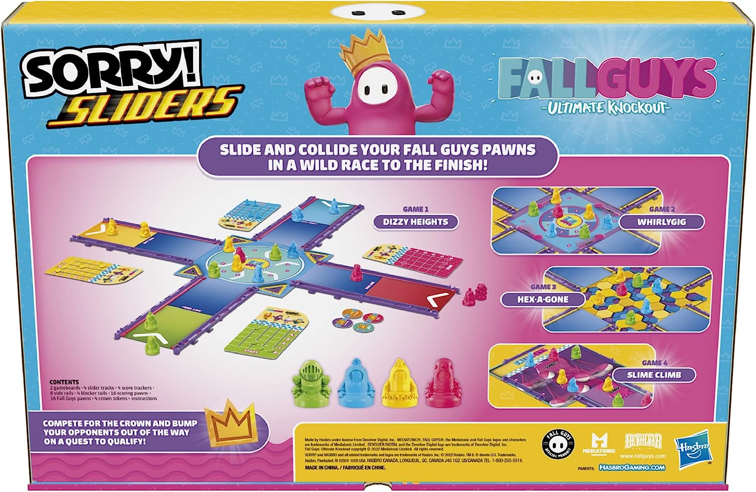 新作揃え ボードゲーム 英語 アメリカ 海外ゲーム Sorry Sliders Fall Guys Ultimate Knockout Board  Game for Kids Ages 8 and Up, Exciting Twist on The Classic Hasbro Family  Gameボードゲーム www.smartpipe.com.br