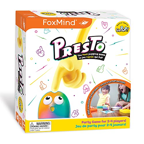 ゲーム盤力くらべ 英語 亜米利加 外国で力くらべ FoxMind Games: Go Pop! Presto, Fidget Popping Game, Family Fun Game, Includes 4 Exclusive Go Pop Editions, 2 to 4 Players, for Ages 6 and upゲーム盤力くらべ 英語 亜米利加 外国で力くらべ