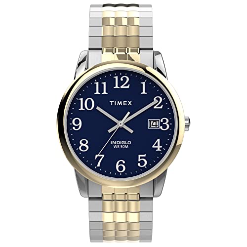 腕時計 タイメックス メンズ Timex Men's Easy Reader 35mm Perfect Fit Watch ? Two-Tone Case Blue Dial with Two-Tone Expansion Band腕時計 タイメックス メンズ|angelica