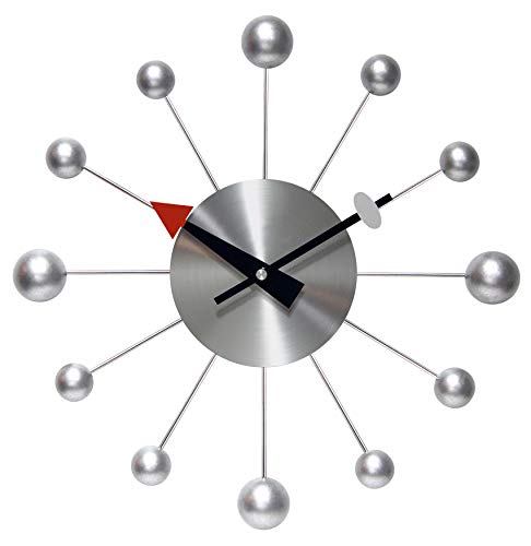 壁掛け時計 インテリア インテリア 海外モデル アメリカ Infinity Instruments Orb Spoke Midcentury Modern 15 inch Retro Starburst Ball Wall Clock Quiet Quartz Movement Mid Century Modern Decorative (Si壁掛け時計 インテリア インテリア 海外モデル アメリカ｜angelica 15,519円