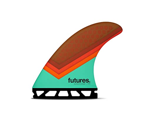 サーフィン フィン マリンスポーツ Future Fins TP1 Hexcore Teal Orange Surfboard Thruster  Fin Setサーフィン セール商品