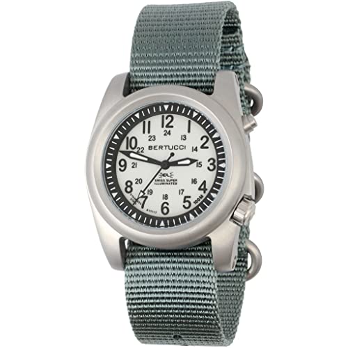ウオッチ ベルトゥッチ メンズ 逆インポート 外国で模範例 Bertucci A-2sel Super Illuminated - Ghost Gray El Dial- 354 Vintage Drab Nylon Bandウオッチ ベルトゥッチ メンズ 逆インポート 外国で模範例