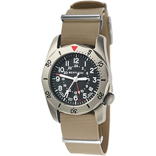 腕時計 ベルトゥッチ メンズ 逆輸入 海外モデル BERTUCCI? 40 mm Titanium Field Watch - A-2TR Field Pro? - Black dial, Bertucci Khaki? Italian Rubber NATO Band - 12132腕時計 ベルトゥッチ メンズ 逆輸入 海外モデル|angelica