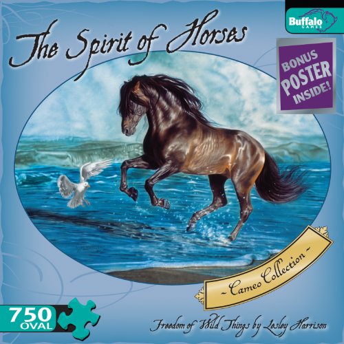 ジグソーパズル 海外製 アメリカ Buffalo Games The Spirit of Horses 750 Piece Oval Jigsaw Puzzle by Buffalo Games from the Cameo Collection of Oval Puzzles by Lesley Harrison - Freedom of Wild Thingsジグソーパズル 海外製 アメリカ｜angelica
