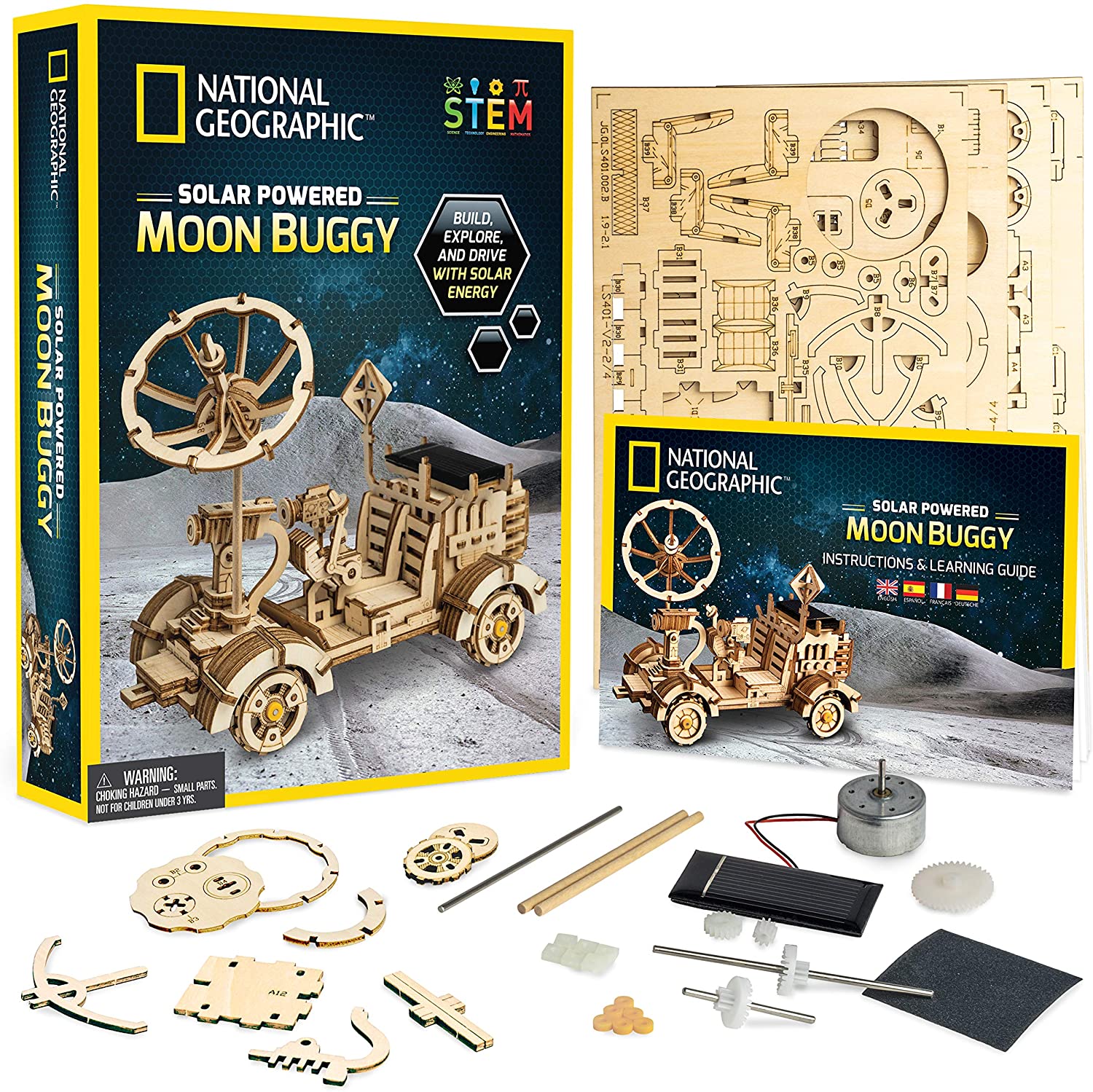 史上最も激安 ナショナルジオグラフィック 知育玩具 科学 実験 National Geographic Wooden Model Kit Diy Solar Powered Car Includes One 3d Puzzle To Build A Moon Fucoa Cl
