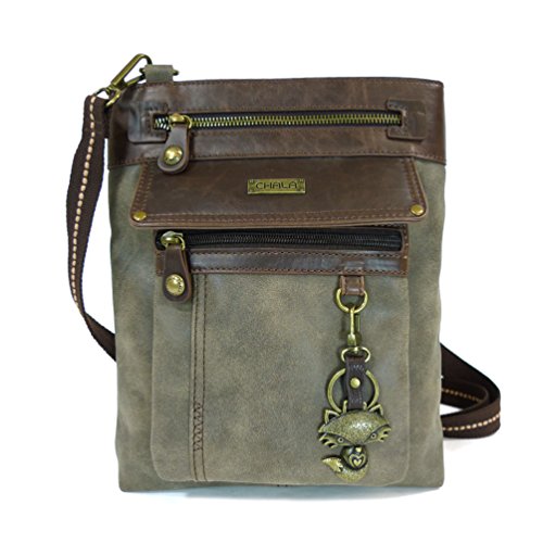 chala 御徒面子 継ぎ切れ 鞄 愛くるしい CHALA 2 インチ 1 Gemini Crossbody Purse/Fanny Pack with Mini Metal Keychain (Dusty Grey-Fox)chala 御徒面子 継ぎ切れ 鞄 愛くるしい