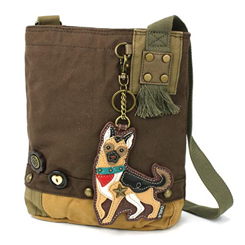 chala バッグ パッチ カバン かわいい Chala Patch Crossbody - GermanShepherd- DarkBrownchala バッグ パッチ カバン かわいい|angelica