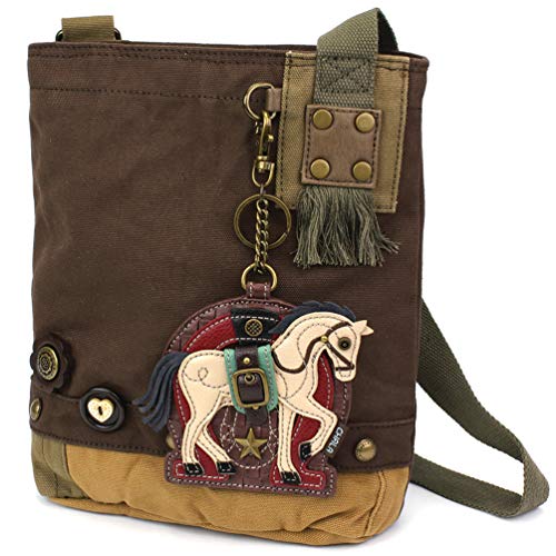 chala バッグ パッチ カバン かわいい Chala Patch Cross-Body Women Handbag Canvas Messenger Bag - Horse Gen II - DarkBrownchala バッグ パッチ カバン かわいい|angelica