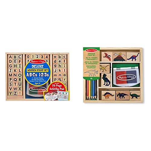 メリッサダグ おもちゃ 知育玩具 Melissa Doug Melissa Doug Deluxe Wooden Stamp Set ABCs 123s Doug Dinosaur Stamp Set (1633)メリッサダグ おもちゃ 知育玩具 Melissa Doug
