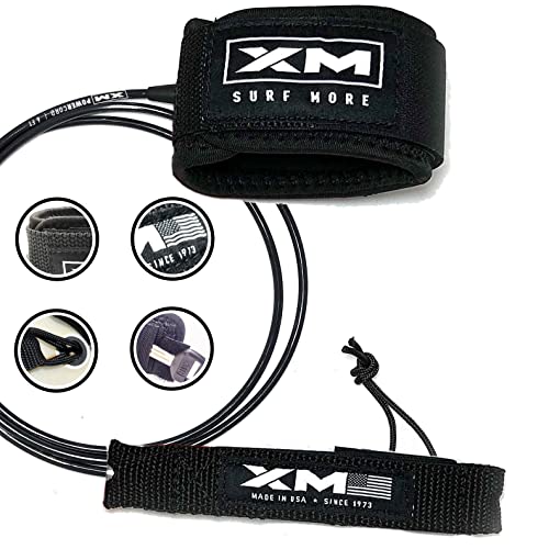 サーフィン リーシュコード マリンスポーツ XM SURF MORE Surfboard Leash - Premium Surf Leash for Short Boards Long Boards - Adjustable, Ultra-Strong Strap for Ankle Support - COMP Strength Coサーフィン リーシュコード マリンスポーツ