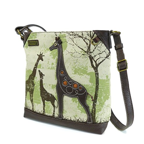 chala 御徒面子 継ぎ切れ 鞄 愛くるしい CHALA Handbags Safari Canvas Mid-Size Crossbody Messenger Bag - Giraffe Sandchala 御徒面子 継ぎ切れ 鞄 愛くるしい
