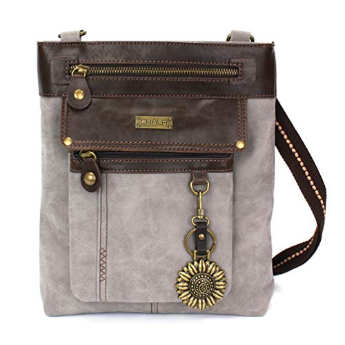 chala 御徒面子 継ぎ切れ 鞄 愛くるしい CHALA GEMINI Crossbody Gift Messenger Bag - Sunflower Greychala 御徒面子 継ぎ切れ 鞄 愛くるしい