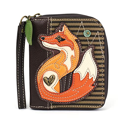 chala 紙入れ 継ぎ切れ ウォレット チャラ CHALA Zip Around Wallet, Wristlet, 8 Credit Card Slots, Sturdy Pu Leather - Fox A - Olive Stripechala 紙入れ 継ぎ切れ ウォレット チャラ