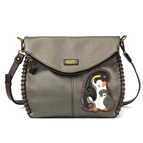 chala バッグ パッチ カバン かわいい CHALA Charming Crossbody Bag Shoulder Handbag With Flap Top and Zipper Navy/Pewter (Coin Purse_ Penguin)chala バッグ パッチ カバン かわいい