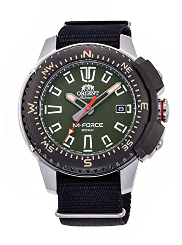 ウオッチ 東洋 メンズ ORIENT Orient RA-AC0N03E Men\u0027s M-Force Delta Nylon SLP-Thru Band Green Dial Automatic Dive Watchウオッチ 東洋 メンズ
