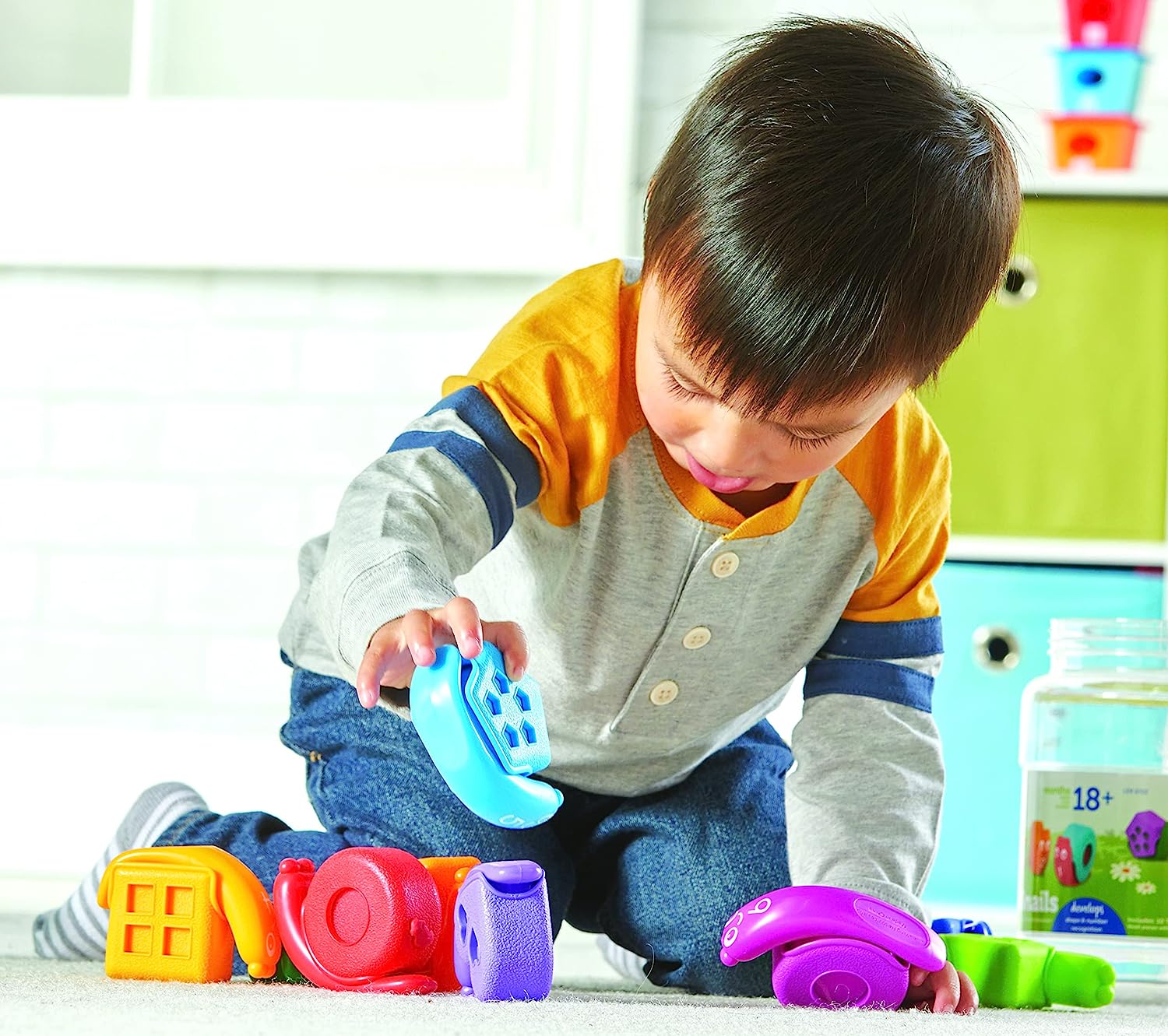 知育玩具 パズル ブロック ラーニングリソース 【送料無料】Learning Resources Snap-n-Learn Shape Snails, Toddler Activities, Educational Toys, Set Color, Teaching Toys, 20 Pieces, Age 18 Months+知育玩具 パズル ブロック ラーニングリソース