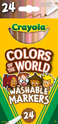 クレヨラ アメリカ 海外輸入 知育玩具 Crayola Colors of The World Markers 24 Count, Fine Line  Washable Skin Tone Markersクレヨラ 倉庫