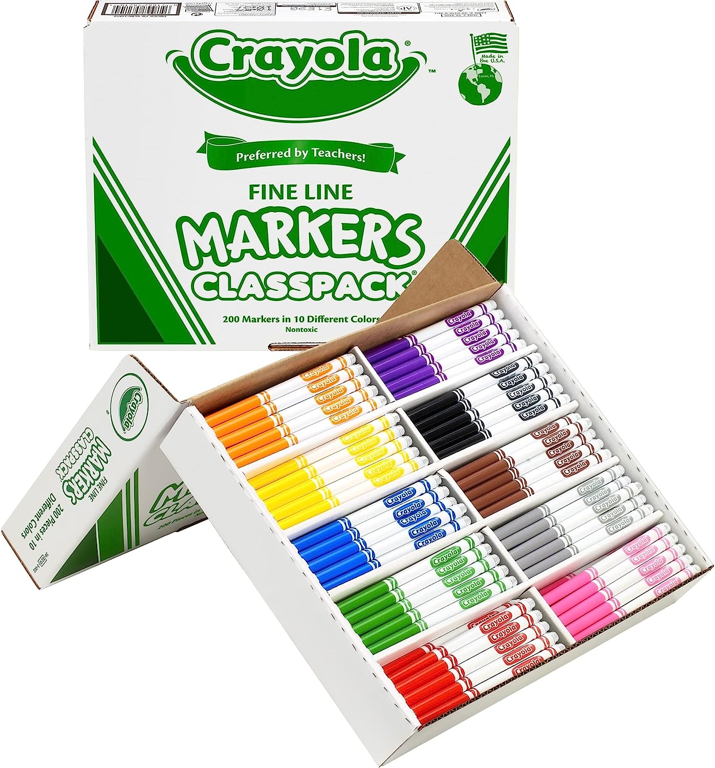 クレヨラ アメリカ 海外輸入 知育玩具 【送料無料】Crayola® Fine Line Markers, Assorted Classic Classpack®, Box of 200クレヨラ アメリカ 海外輸入 知育玩具