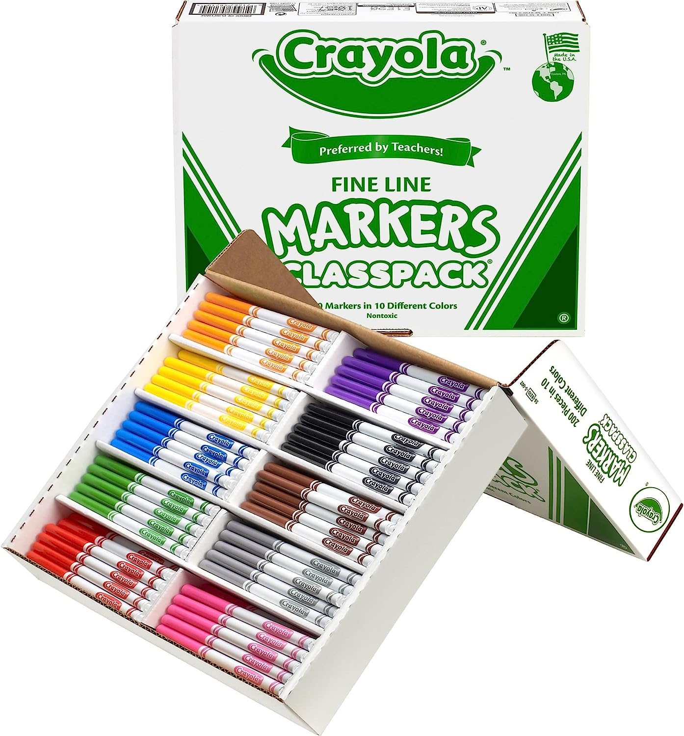 クレヨラ アメリカ 海外輸入 知育玩具 【送料無料】Crayola® Fine Line Markers, Assorted Classic Classpack®, Box of 200クレヨラ アメリカ 海外輸入 知育玩具