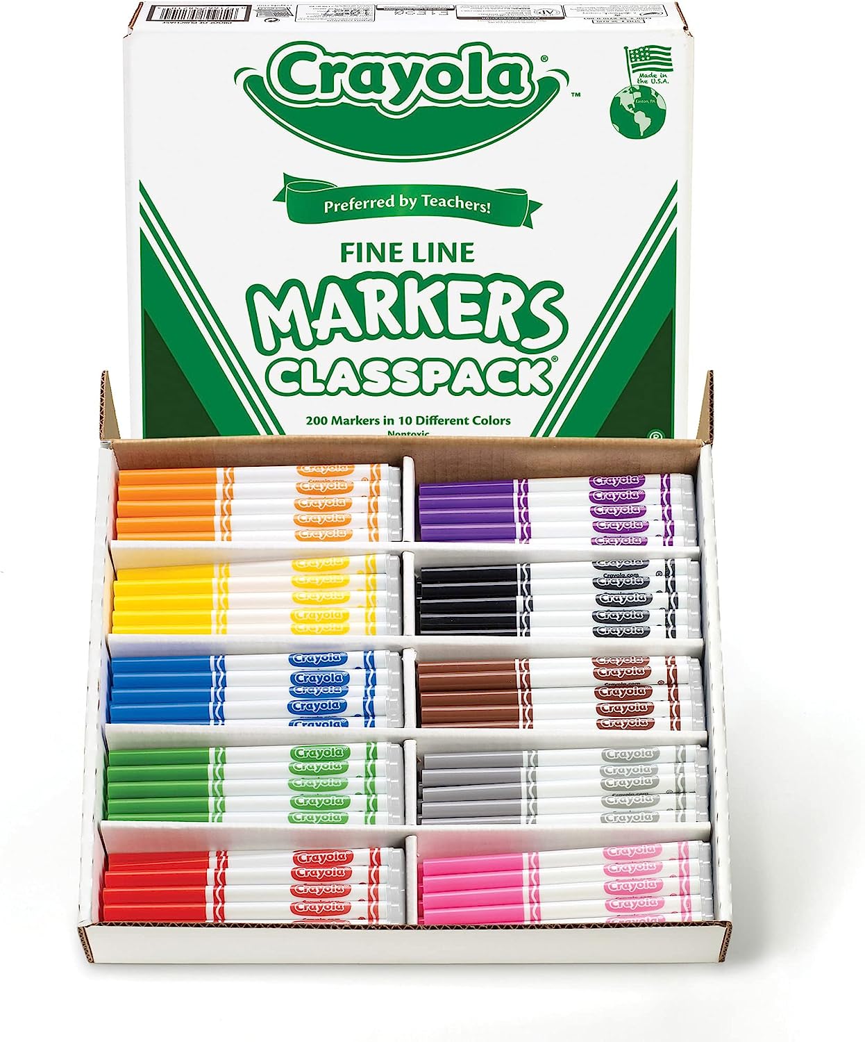 クレヨラ アメリカ 海外輸入 知育玩具 【送料無料】Crayola® Fine Line Markers, Assorted Classic Classpack®, Box of 200クレヨラ アメリカ 海外輸入 知育玩具