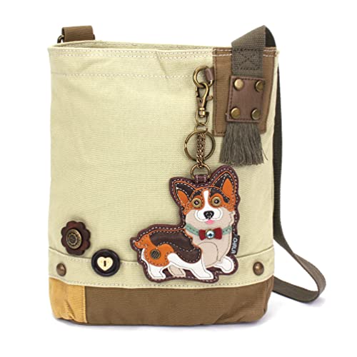 chala バッグ パッチ カバン かわいい Chala Women Handbag Patch Crossbody - Cardigan Corgi - Sandchala バッグ パッチ カバン かわいい