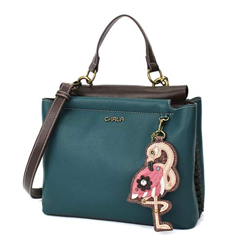 chala 御徒面子 継ぎ切れ 袋 愛くるしい CHALA Charming Satchel with Adjustable Strap - Flamingo - Turquoisechala 御徒面子 継ぎ切れ 袋 愛くるしい