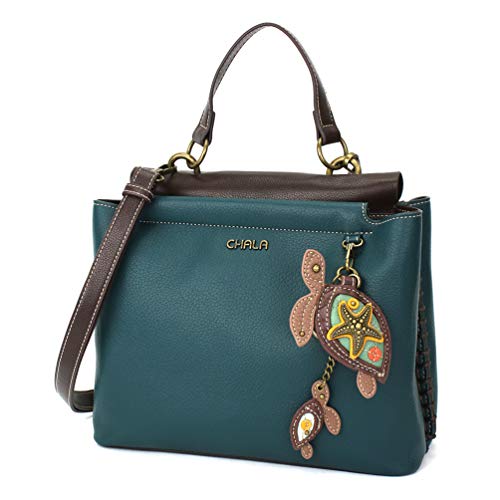 その他 Chala バッグ パッチ カバン かわいい 送料無料 Chala Charming Satchel With Adjustable Strap Two Turtles Turquoisechala バッグ パッチ カバン かわいい Angelica