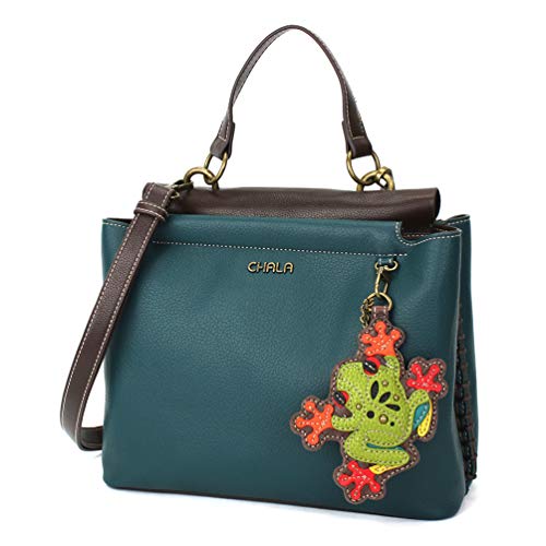 chala 御徒面子 継ぎ切れ 袋 愛くるしい CHALA Charming Satchel with Adjustable Strap - Frog - Turquoisechala 御徒面子 継ぎ切れ 袋 愛くるしい