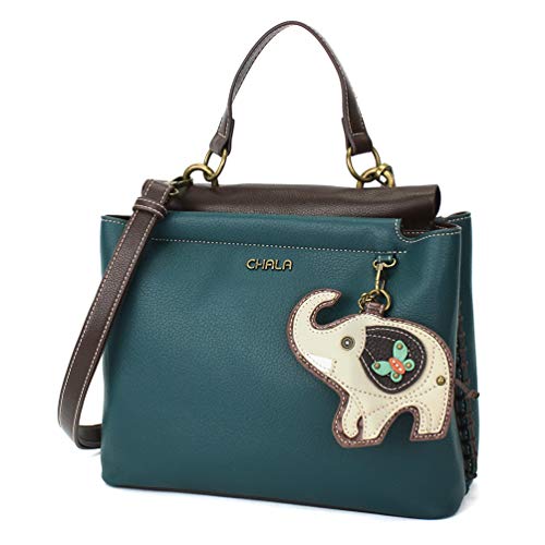 chala 御徒面子 継ぎ切れ 袋 愛くるしい CHALA Charming Satchel with Adjustable Strap - Gray Elephant - Turquoisechala 御徒面子 継ぎ切れ 袋 愛くるしい