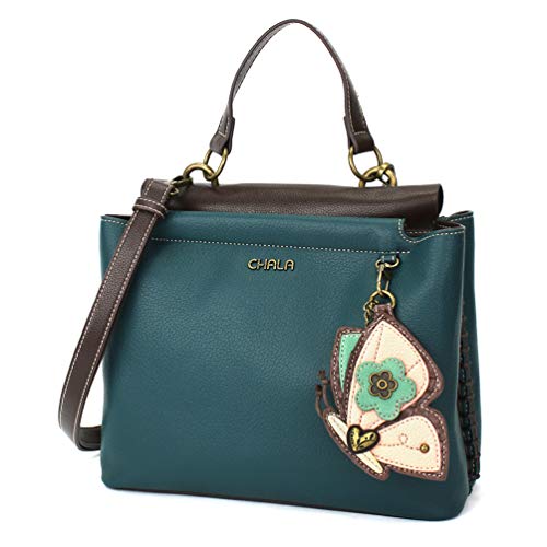 chala 御徒面子 継ぎ切れ 袋 愛くるしい CHALA Charming Satchel with Adjustable Strap - Butterfly - Turquoisechala 御徒面子 継ぎ切れ 袋 愛くるしい