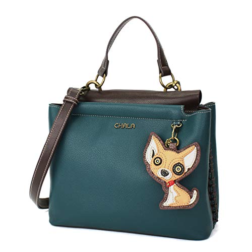 chala 御徒面子 継ぎ切れ 袋 愛くるしい CHALA Charming Satchel with Adjustable Strap - Chihuahua - Turquoisechala 御徒面子 継ぎ切れ 袋 愛くるしい