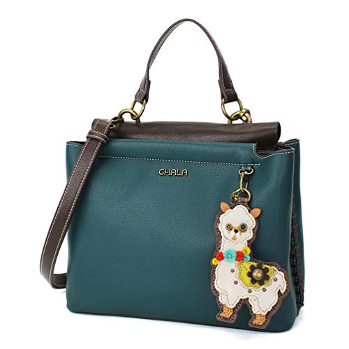 chala 御徒面子 継ぎ切れ 袋 愛くるしい CHALA Charming Satchel with Adjustable Strap - Llama - Turquoisechala 御徒面子 継ぎ切れ 袋 愛くるしい