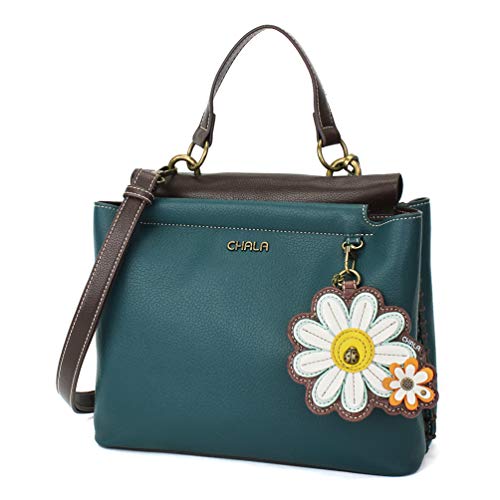 chala 御徒面子 継ぎ切れ 袋 愛くるしい CHALA Charming Satchel with Adjustable Strap - Daisy - Turquoisechala 御徒面子 継ぎ切れ 袋 愛くるしい