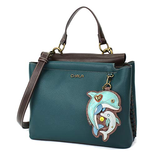 chala 御徒面子 継ぎ切れ 袋 愛くるしい CHALA Charming Satchel with Adjustable Strap - Dolphin - Turquoisechala 御徒面子 継ぎ切れ 袋 愛くるしい