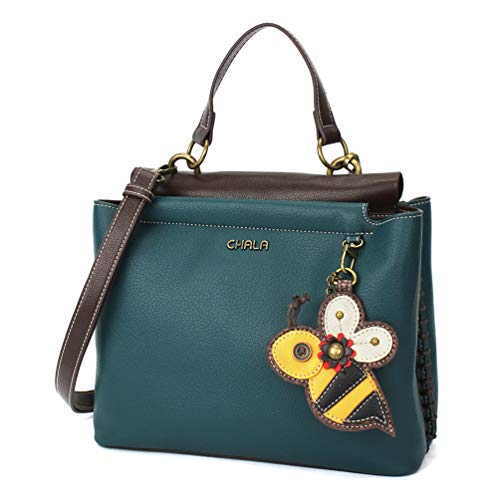 chala 御徒面子 継ぎ切れ 袋 愛くるしい CHALA Charming Satchel with Adjustable Strap - Bee - Turquoisechala 御徒面子 継ぎ切れ 袋 愛くるしい
