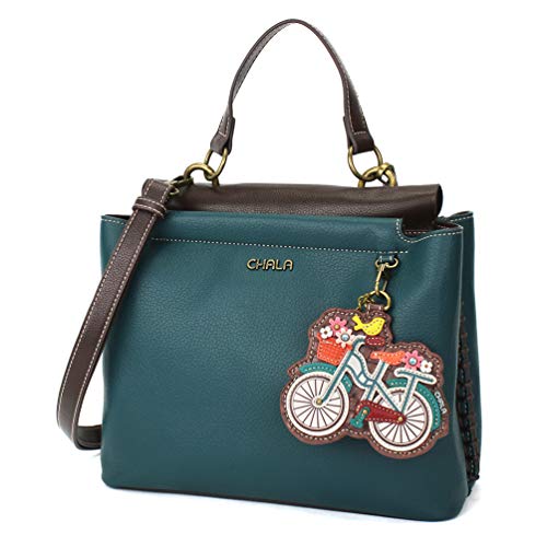 chala 御徒面子 継ぎ切れ 袋 愛くるしい CHALA Charming Satchel with Adjustable Strap - Bicycle - Turquoisechala 御徒面子 継ぎ切れ 袋 愛くるしい