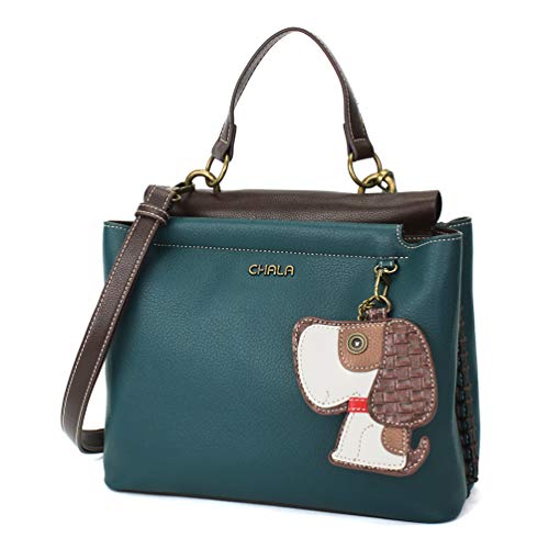 chala 御徒面子 継ぎ切れ 袋 愛くるしい CHALA Charming Satchel with Adjustable Strap - Toffy Dog - Turquoisechala 御徒面子 継ぎ切れ 袋 愛くるしい