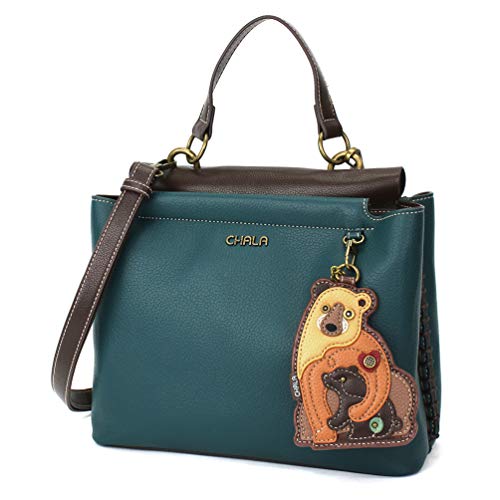 chala 御徒面子 継ぎ切れ 袋 愛くるしい CHALA Charming Satchel with Adjustable Strap - Two Bears - Turquoisechala 御徒面子 継ぎ切れ 袋 愛くるしい