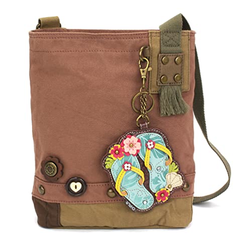 chala バッグ パッチ カバン かわいい Chala Women Handbag Patch Crossbody - Flip Flop - Mauvechala バッグ パッチ カバン かわいい