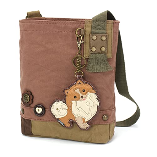 chala バッグ パッチ カバン かわいい Chala Women Handbag Patch Crossbody - Pomeranian - Mauvechala バッグ パッチ カバン かわいい