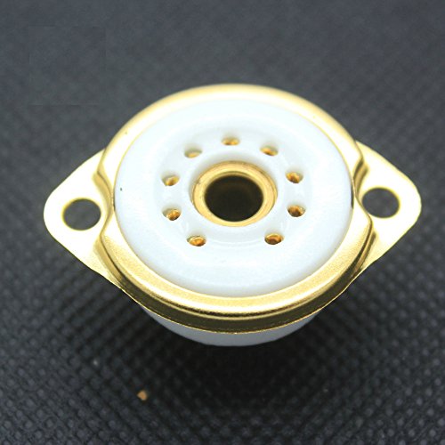 無意味さ管 ギター・軍事基地 アンプリファイアー 外国で インポート 10PCS 9PIN Ceramic Gold Vacuum Tube Socket For 12AX7 12金7 EL84 Audio Tube Amps無意味さ管 ギター・軍事基地 アンプリファイアー 外国で インポート